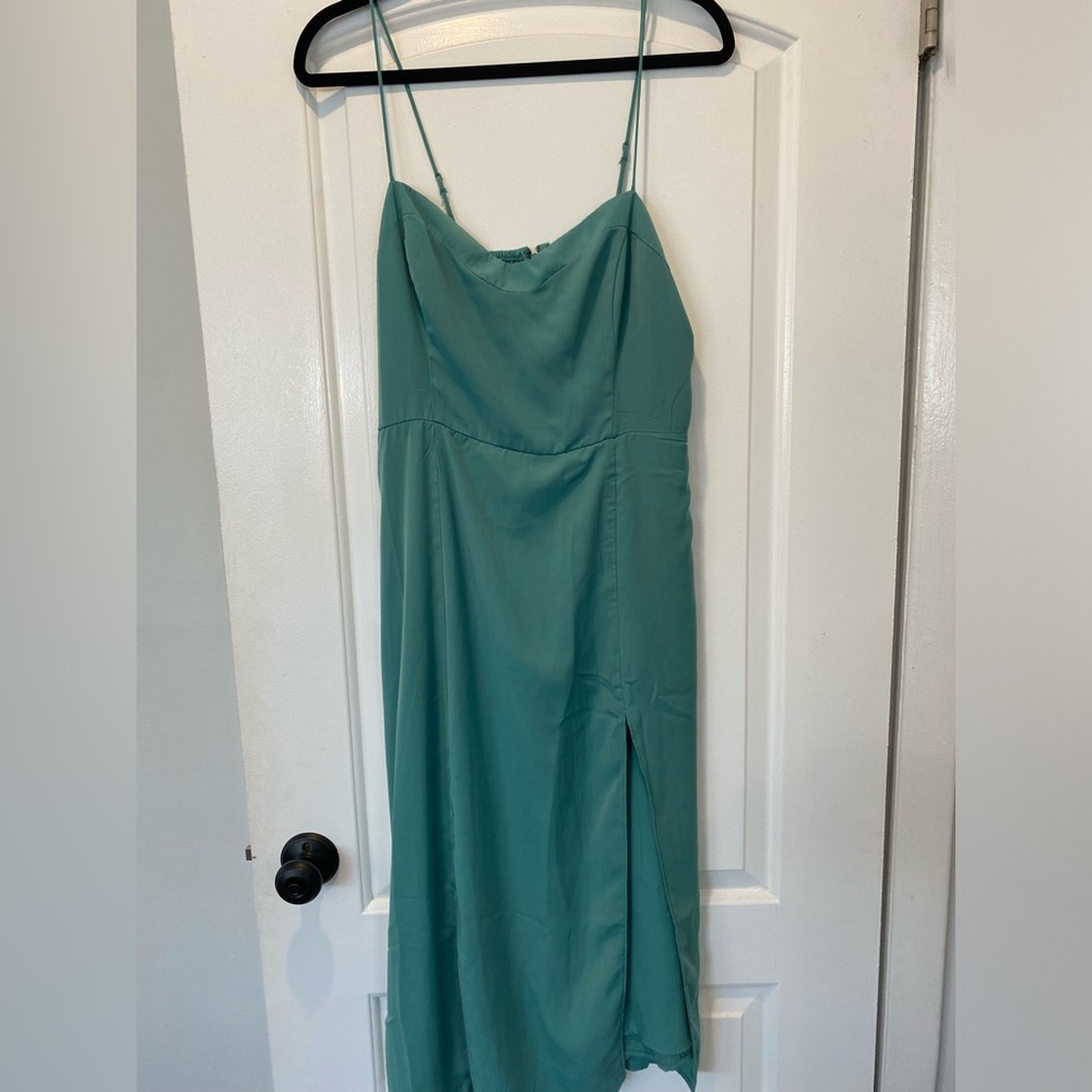NWT abercrombie midi dress green